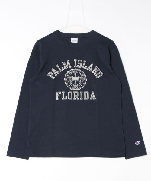 Champion(チャンピオン)の「【Champion/チャンピオン】USAコットン100% プリントロンT(Tシャツ/カットソー・メンズ・ネイビー/グリーン・LARGE/MEDIUM/X-LARGE)」の2枚目の写真