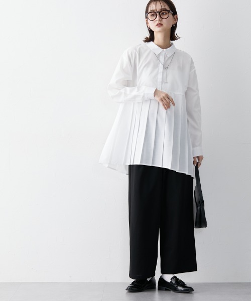 SMILE LAND（スマイルランド）の「＜大きいサイズ＞ やわらか素材リボンデザインストレートパンツ（９分丈）（セットアップ対応）（スラックス・レディース・ブラック/ライトベージュ・4L/LL/3L/5L/L）」の9枚目の写真