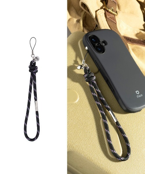 iFace(アイフェイス)の「iFace Phoneチャーム ストラップ ( PUレザー / 丸紐 )(キーホルダー・レディース・ピンク系その他2/ベージュ/ブルー系その他2/ブラック系その他2/サックスブルー/ブラック/パープル系その他2/ベージュ系その他2・FREE)」の2枚目の写真
