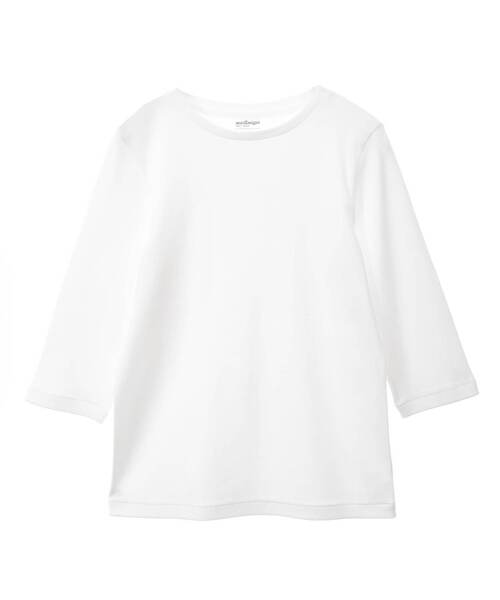 martinique(マルティニーク)の「《定番》フライス5分袖プルオーバー(Tシャツ/カットソー・レディース・ネイビー/ホワイト/クリーム/カーキ・FREE)」の2枚目の写真