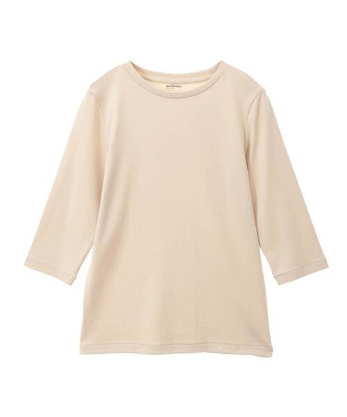 martinique(マルティニーク)の「《定番》フライス5分袖プルオーバー(Tシャツ/カットソー・レディース・ネイビー/ホワイト/クリーム/カーキ・FREE)」の3枚目の写真