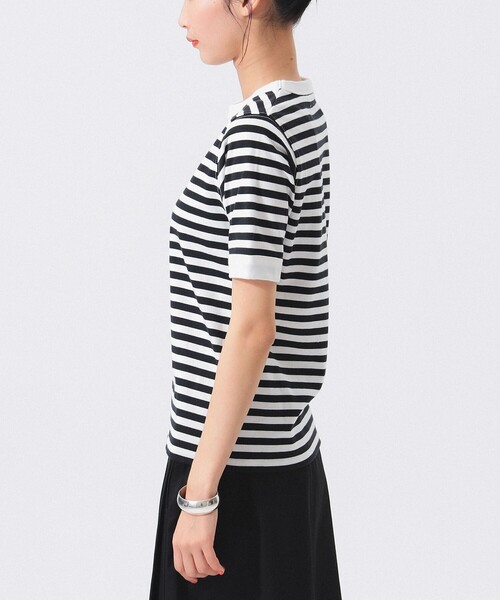 BEAMS BOY(ビームスボーイ)の「ボーダー バインダー ショートスリーブ Tシャツ(Tシャツ/カットソー・レディース・ブルー/ブラック/ピンク/ミント・1/2)」の20枚目の写真