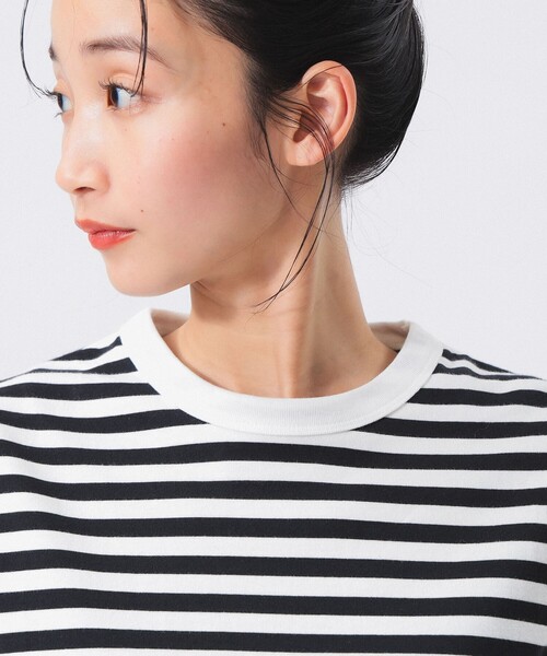 BEAMS BOY(ビームスボーイ)の「ボーダー バインダー ショートスリーブ Tシャツ(Tシャツ/カットソー・レディース・ブルー/ブラック/ピンク/ミント・1/2)」の22枚目の写真