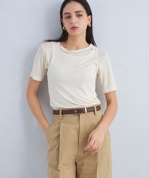 green label relaxing(グリーンレーベルリラクシング)の「ステッチメタルサルカン ベルト(ベルト・レディース・ナチュラル/ダークブラウン/ブラック・FREE)」の4枚目の写真