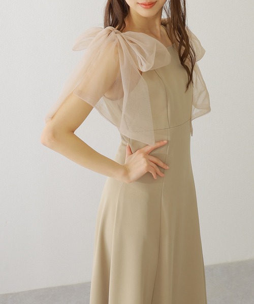 Lace Ladies(レースレディース)の「シアー リボン付き ノースリーブ マキシ ワンピース(ワンピース・レディース・アイボリー/ブラック/グレイッシュベージュ・FREE)」の10枚目の写真
