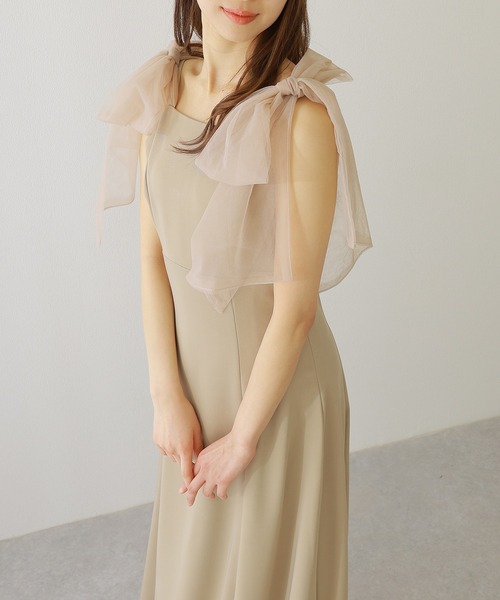 Lace Ladies(レースレディース)の「シアー リボン付き ノースリーブ マキシ ワンピース(ワンピース・レディース・アイボリー/ブラック/グレイッシュベージュ・FREE)」の12枚目の写真