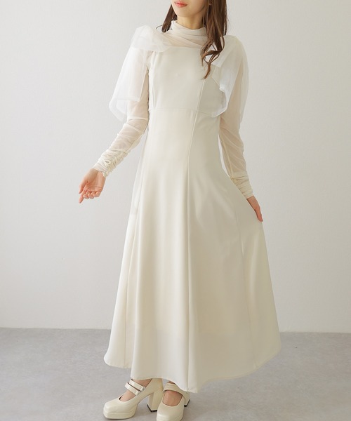 Lace Ladies(レースレディース)の「シアー リボン付き ノースリーブ マキシ ワンピース(ワンピース・レディース・アイボリー/ブラック/グレイッシュベージュ・FREE)」の14枚目の写真