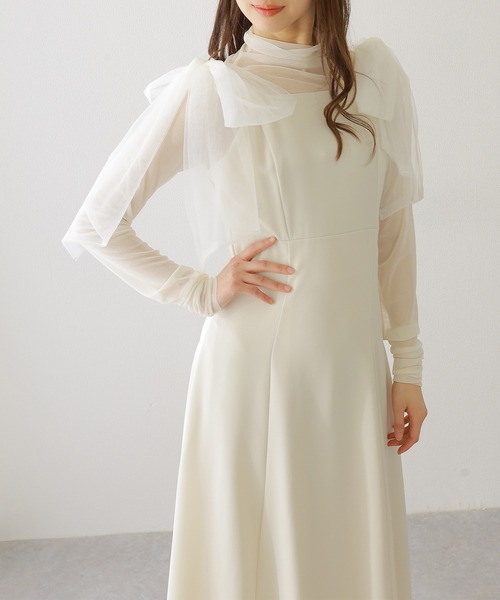 Lace Ladies(レースレディース)の「シアー リボン付き ノースリーブ マキシ ワンピース(ワンピース・レディース・アイボリー/ブラック/グレイッシュベージュ・FREE)」の16枚目の写真