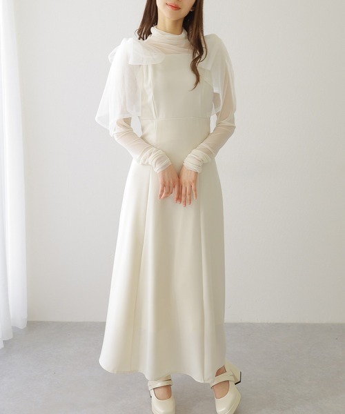 Lace Ladies(レースレディース)の「シアー リボン付き ノースリーブ マキシ ワンピース(ワンピース・レディース・アイボリー/ブラック/グレイッシュベージュ・FREE)」の17枚目の写真