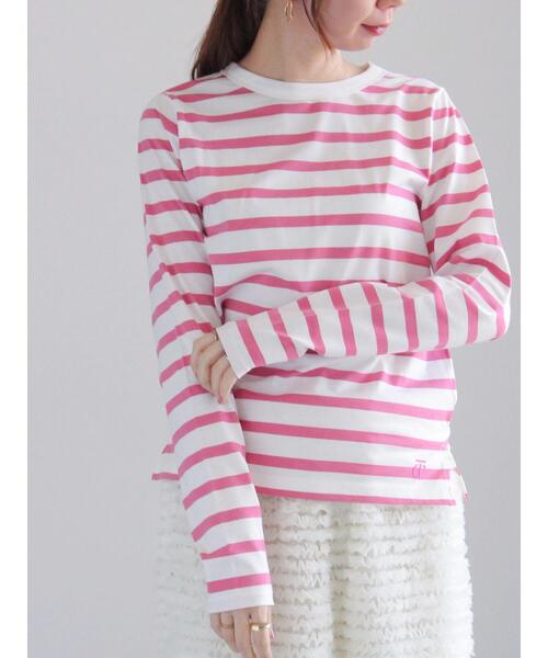 Te chichi（テチチ）の「ボーダーロングスリーブTシャツ（Tシャツ/カットソー・レディース・ネイビー/ピンク/ブラック・F）」の3枚目の写真