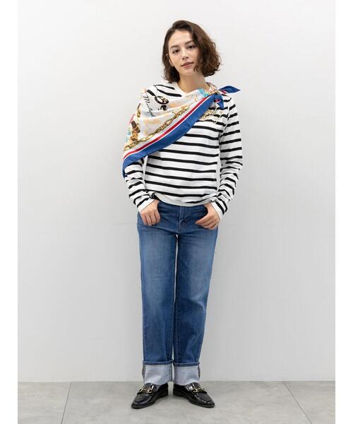 Te chichi（テチチ）の「ボーダーロングスリーブTシャツ（Tシャツ/カットソー・レディース・ネイビー/ピンク/ブラック・F）」の5枚目の写真