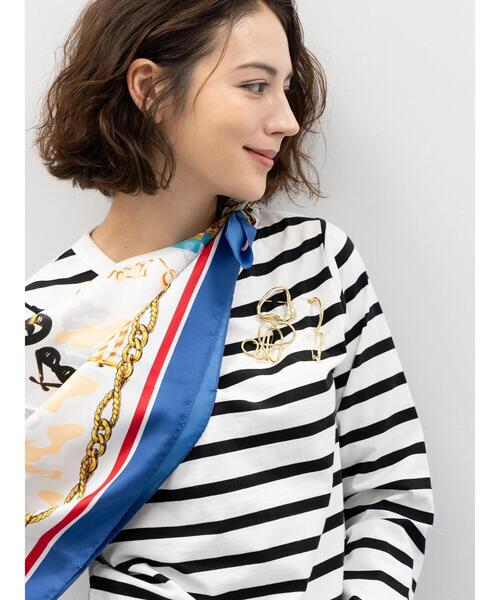 Te chichi（テチチ）の「ボーダーロングスリーブTシャツ（Tシャツ/カットソー・レディース・ネイビー/ピンク/ブラック・F）」の9枚目の写真