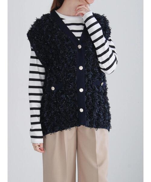 Te chichi（テチチ）の「ボーダーロングスリーブTシャツ（Tシャツ/カットソー・レディース・ネイビー/ピンク/ブラック・F）」の12枚目の写真