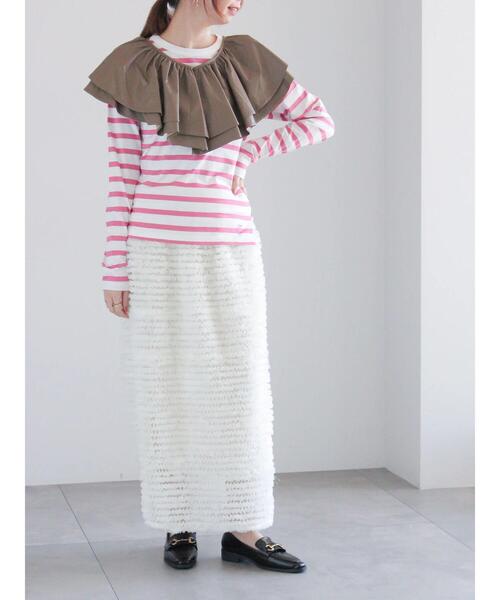 Te chichi（テチチ）の「ボーダーロングスリーブTシャツ（Tシャツ/カットソー・レディース・ネイビー/ピンク/ブラック・F）」の14枚目の写真