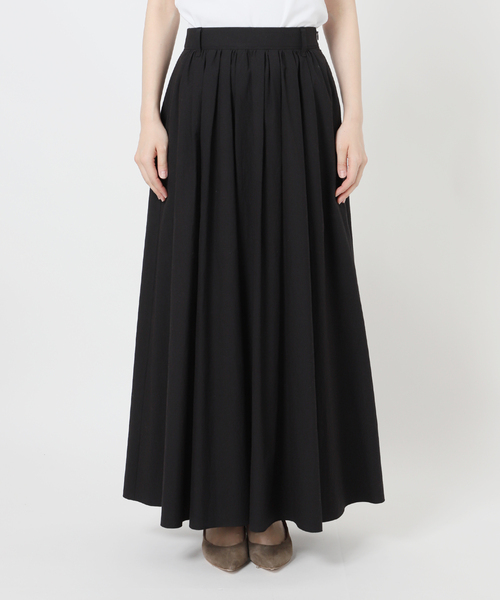 【最終値下2025ss】新品noble／コットンタイプライターマキシギャザーSK コットンタイプライターマキシギャザースカート（スカート