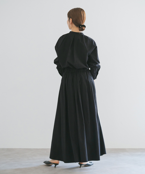 コットンタイプライターマキシギャザースカート（スカート）｜NOBLE