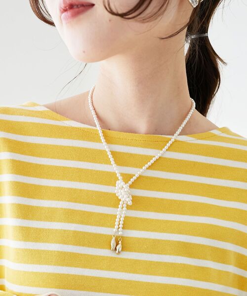 le.coeur blanc（ルクールブラン）の「パールノットネックレス（ネックレス・レディース・オフホワイト・FREE）」の4枚目の写真