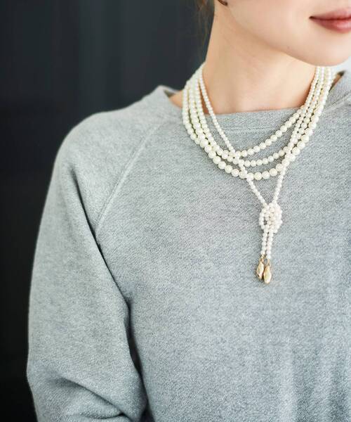 le.coeur blanc（ルクールブラン）の「パールノットネックレス（ネックレス・レディース・オフホワイト・FREE）」の10枚目の写真