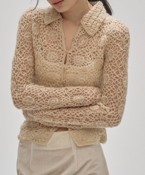 セール】【TODAYFUL/トゥデイフル】Mohair Crochet Knitshirts/モヘア