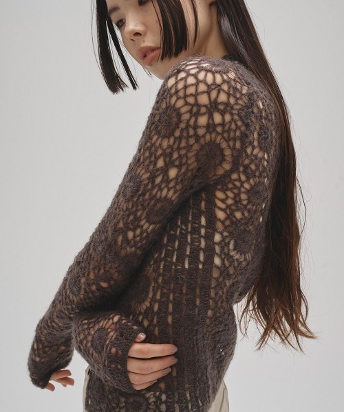 TODAYFUL/トゥデイフル】Mohair Crochet Knitshirts/モヘアクロシェ
