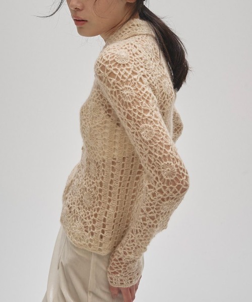 TODAYFUL/トゥデイフル】Mohair Crochet Knitshirts/モヘアクロシェ