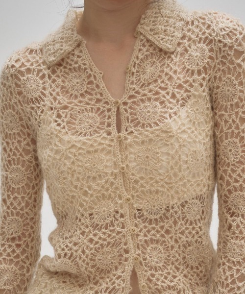 TODAYFUL/トゥデイフル】Mohair Crochet Knitshirts/モヘアクロシェ