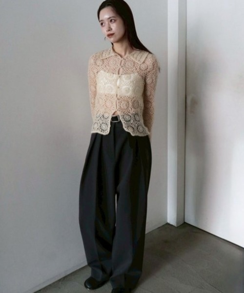 TODAYFUL/トゥデイフル】Mohair Crochet Knitshirts/モヘアクロシェ