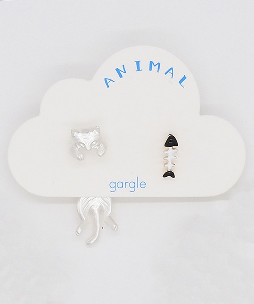 gargle(ガーグル)の「gargle ガーグル:アニマルシリーズ ぶらぶらアニマル 黒ネコ 白ネコ ウサギ ねこ 猫の日 にゃんにゃんにゃん ピアス(ピアス(両耳用)・レディース・ホワイト/ブラック/ホワイト系その他・FREE)」の5枚目の写真
