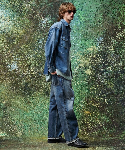 MSML（エムエスエムエル）の「DENIM SHIRT / VINTAGE WASHED（シャツ/ブラウス・メンズ・インディゴブルー・L/M/S/XL）」の4枚目の写真