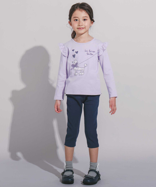 BeBe（ベベ）の「ミラノリブポケット刺しゅうサブリナパンツ(80~140cm)（その他パンツ・キッズ・ネイビー/ボルドー・110cm/120cm/130cm/140cm）」の3枚目の写真
