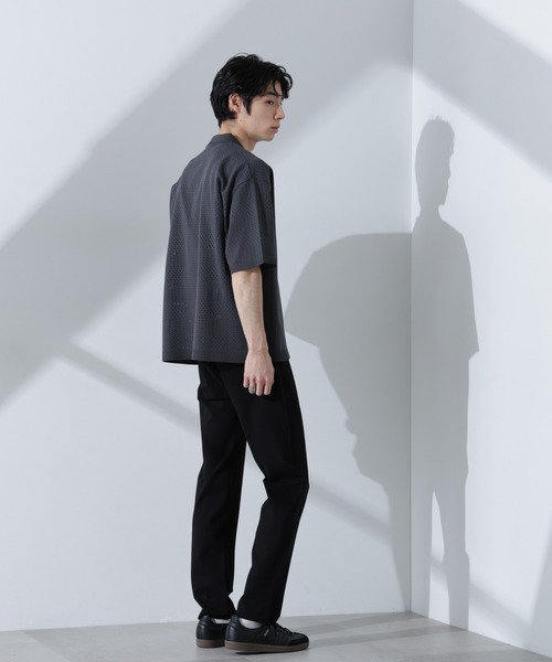 NANO universe（ナノユニバース）の「スキッパーテックニットポロシャツ/半袖（ポロシャツ・メンズ・ブラウン/グレー系その他4/スミクロ・M/L）」の10枚目の写真