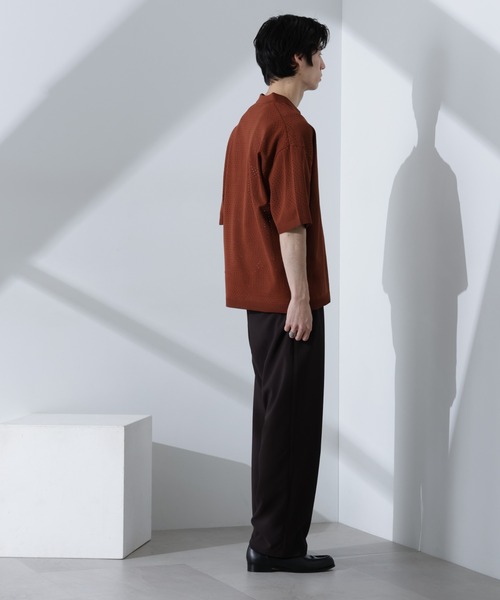 NANO universe（ナノユニバース）の「スキッパーテックニットポロシャツ/半袖（ポロシャツ・メンズ・ブラウン/グレー系その他4/スミクロ・M/L）」の17枚目の写真