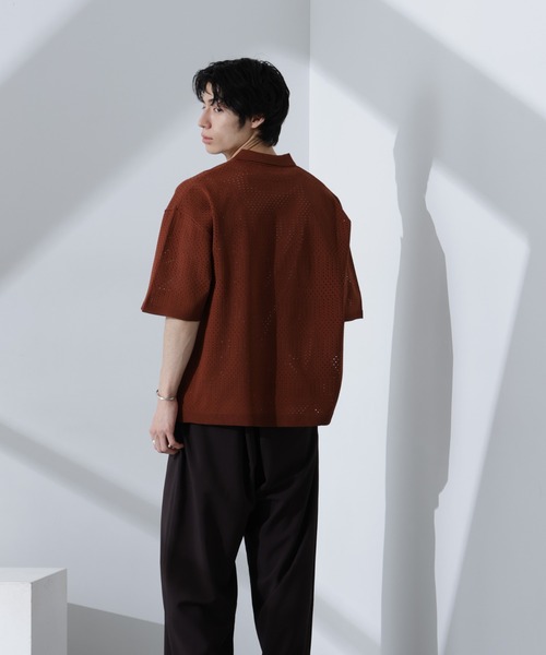 NANO universe（ナノユニバース）の「スキッパーテックニットポロシャツ/半袖（ポロシャツ・メンズ・ブラウン/グレー系その他4/スミクロ・M/L）」の18枚目の写真