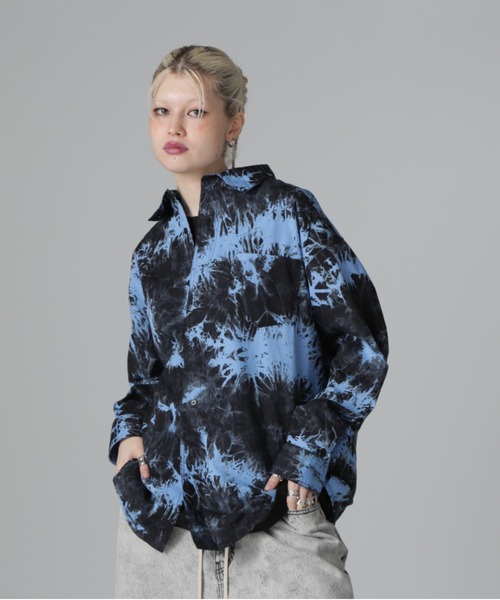 DANKE SCHON（ダンケシェーン）の「【WEB＆DEPOT限定】DankeSchon/ダンケシェーン/TIE DYE LSH（シャツ/ブラウス・レディース・ベージュ/ブラック・F）」の2枚目の写真