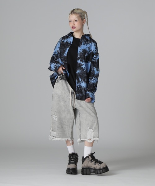 DANKE SCHON（ダンケシェーン）の「【WEB＆DEPOT限定】DankeSchon/ダンケシェーン/TIE DYE LSH（シャツ/ブラウス・レディース・ベージュ/ブラック・F）」の6枚目の写真