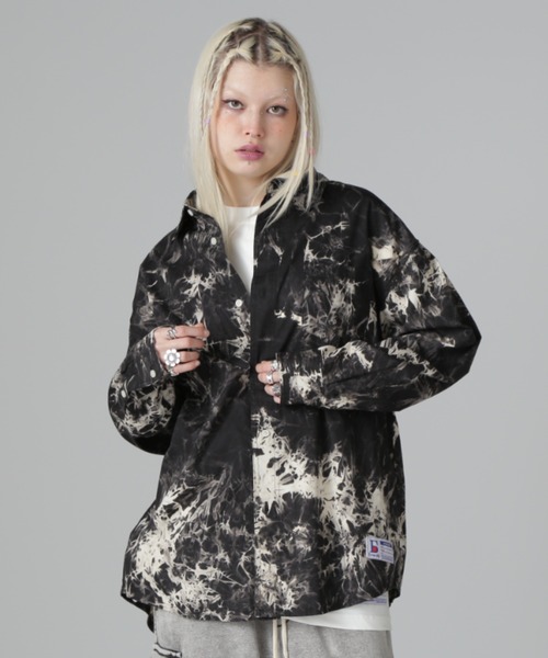 DANKE SCHON（ダンケシェーン）の「【WEB＆DEPOT限定】DankeSchon/ダンケシェーン/TIE DYE LSH（シャツ/ブラウス・レディース・ベージュ/ブラック・F）」の10枚目の写真