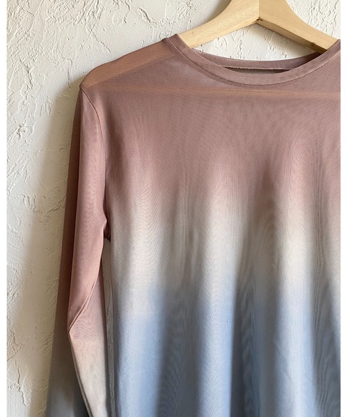 DIESEL グラデーション長袖Tシャツ 長袖Tシャツ メンズ クルーネック ストレッチ性 グラデーション