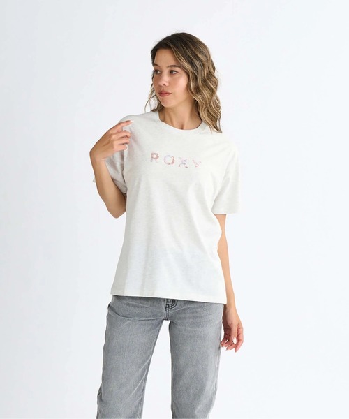 ROXY(ロキシー)の「ARTSY FLORAL TEE /ロキシーロゴ半袖Tシャツ(Tシャツ/カットソー・レディース・グレー/ホワイト/ブラック・SMALL/LARGE/MEDIUM)」の3枚目の写真