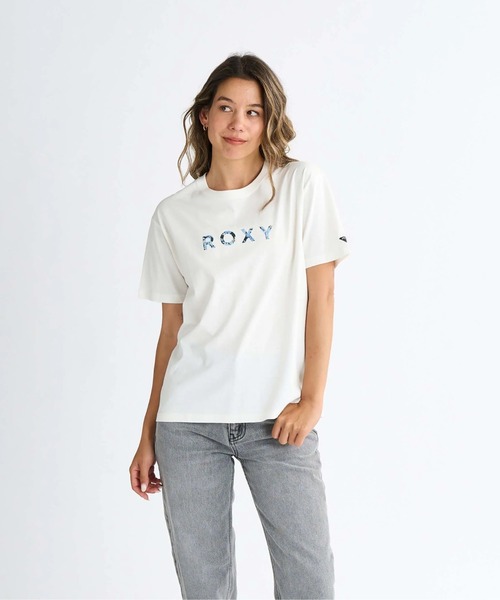 ROXY(ロキシー)の「ARTSY FLORAL TEE /ロキシーロゴ半袖Tシャツ(Tシャツ/カットソー・レディース・グレー/ホワイト/ブラック・SMALL/LARGE/MEDIUM)」の1枚目の写真