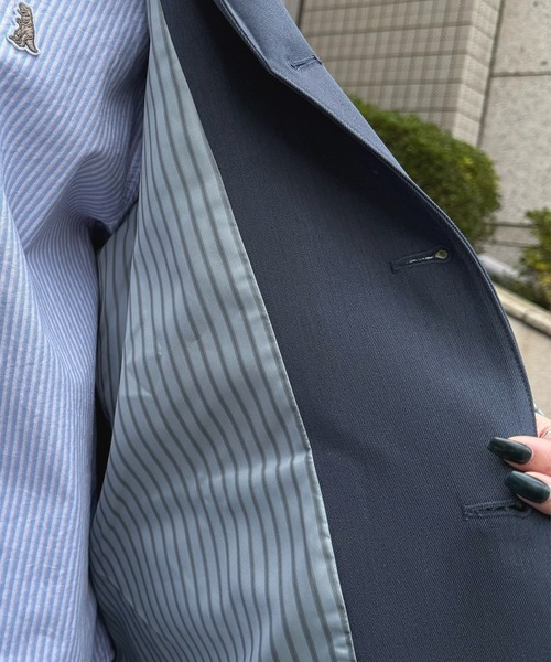 DOUBLE NAME（ダブルネーム）の「ワンポイント刺しゅう3つボタンテーラードジャケット（テーラードジャケット・レディース・ネイビー/グレー・FREE）」の13枚目の写真