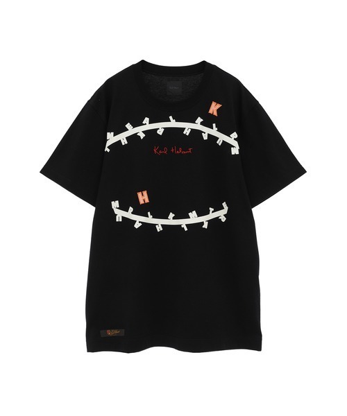 カールヘルムTシャツ Karl Helmut tシャツ オリジナルチェックパッチワークTシャツ