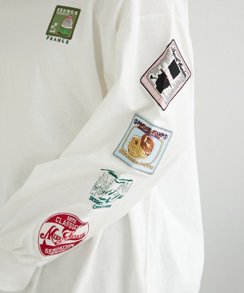 Another Branch olive des olive（アナザーブランチオリーブデオリーブ）の「ワッペンロンT（Tシャツ/カットソー・レディース・オートミール/スミクロ/オフホワイト・FREE）」の7枚目の写真