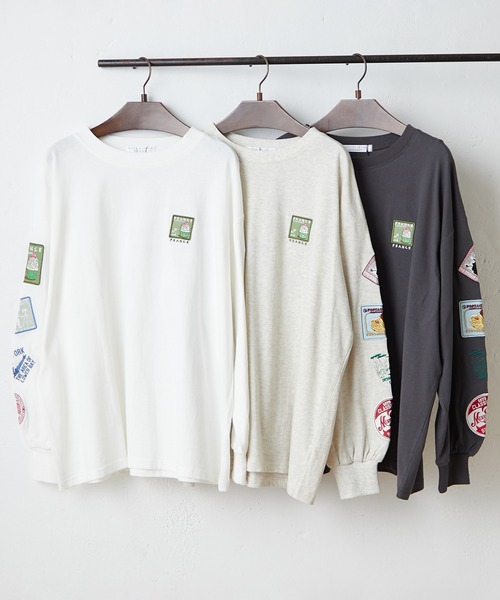 Another Branch olive des olive（アナザーブランチオリーブデオリーブ）の「ワッペンロンT（Tシャツ/カットソー・レディース・オートミール/スミクロ/オフホワイト・FREE）」の10枚目の写真