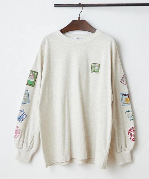 Another Branch olive des olive（アナザーブランチオリーブデオリーブ）の「ワッペンロンT（Tシャツ/カットソー・レディース・オートミール/スミクロ/オフホワイト・FREE）」の12枚目の写真