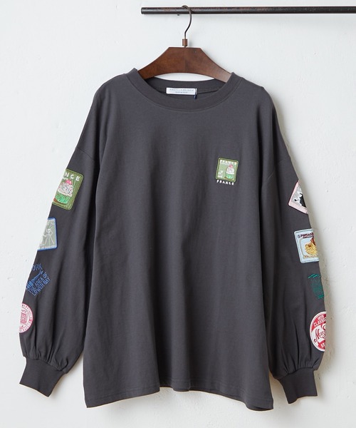 Another Branch olive des olive（アナザーブランチオリーブデオリーブ）の「ワッペンロンT（Tシャツ/カットソー・レディース・オートミール/スミクロ/オフホワイト・FREE）」の13枚目の写真