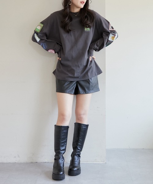 Another Branch olive des olive（アナザーブランチオリーブデオリーブ）の「ワッペンロンT（Tシャツ/カットソー・レディース・オートミール/スミクロ/オフホワイト・FREE）」の22枚目の写真