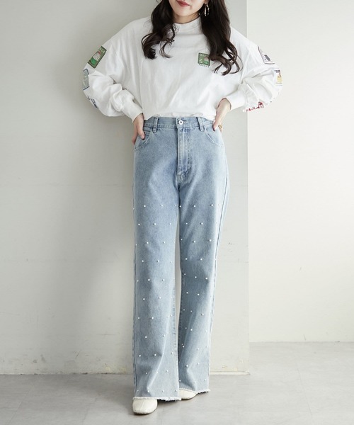 Another Branch olive des olive（アナザーブランチオリーブデオリーブ）の「ワッペンロンT（Tシャツ/カットソー・レディース・オートミール/スミクロ/オフホワイト・FREE）」の19枚目の写真