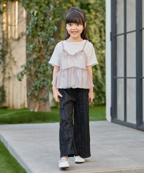 Piet(ピエット)の「ラメチュールビスチェ×カットソー セット(Tシャツ/カットソー・キッズ・ブラック/グレー・100/110/120/130)」の8枚目の写真