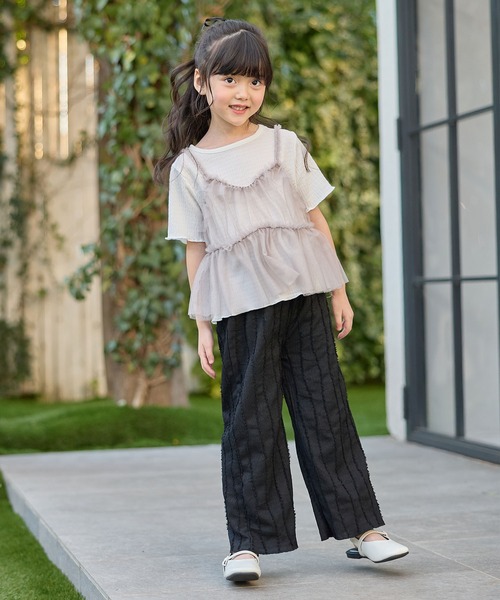 Piet(ピエット)の「ラメチュールビスチェ×カットソー セット(Tシャツ/カットソー・キッズ・ブラック/グレー・100/110/120/130)」の9枚目の写真