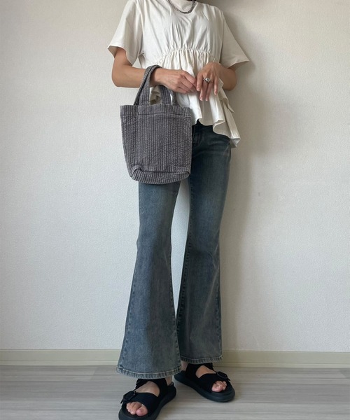 solleim（ソルレム）の「美脚ヴィンテージ加工フレアデニム（デニムパンツ・レディース・ブルー/ネイビー/インディゴブルー・S/M/L）」の21枚目の写真